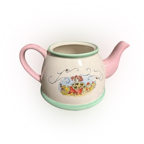 Vintage Peter Rabbit Ceramic Teapot with Pink Handle – Beatrix Potter - Picture 4 of 16